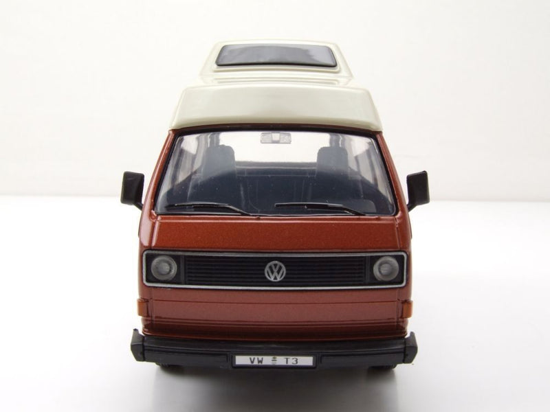 Volkswagen T3 Star 1983 Camper Van High Roof Brown - White 1:24 - 70281