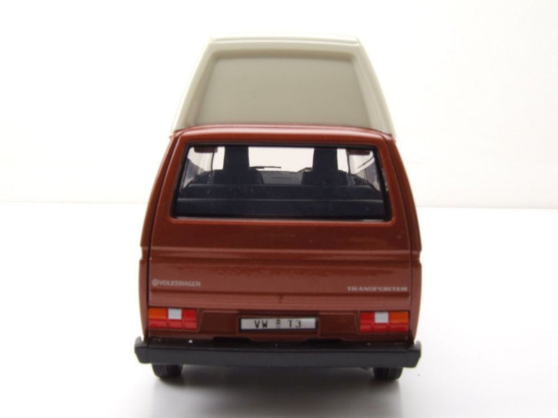 Volkswagen T3 Star 1983 Camper Van High Roof Brown - White 1:24 - 70282