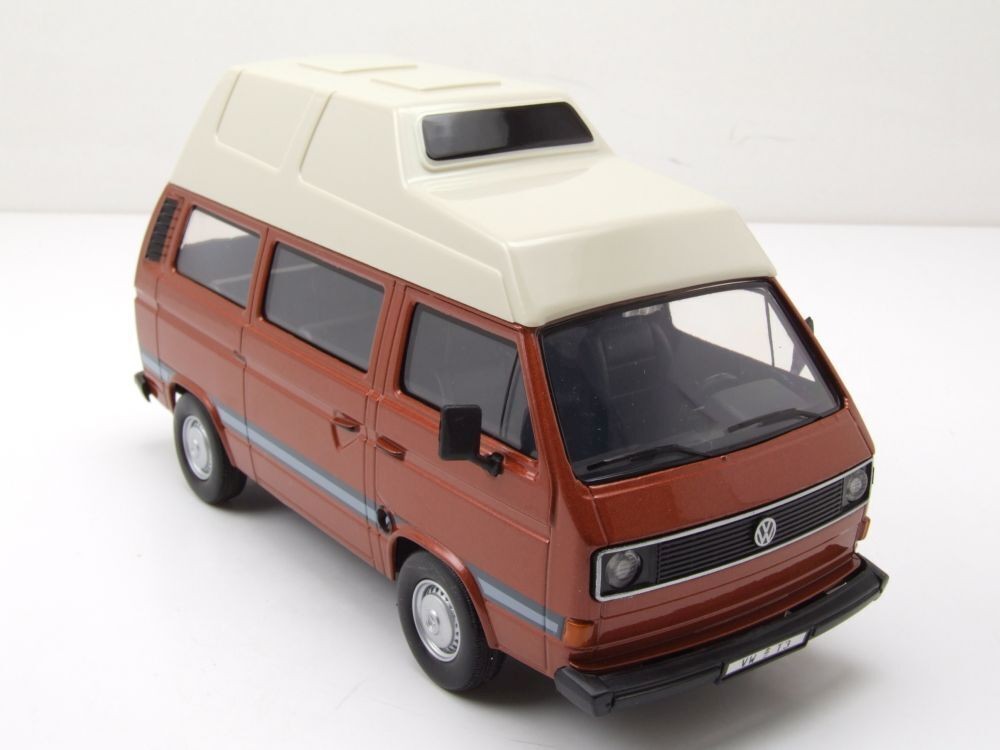 Volkswagen T3 Star 1983 Camper Van High Roof Brown - White 1:24 - 70283