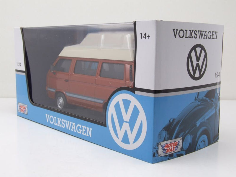 Volkswagen T3 Star 1983 Camper Van High Roof Brown - White 1:24 - 70284