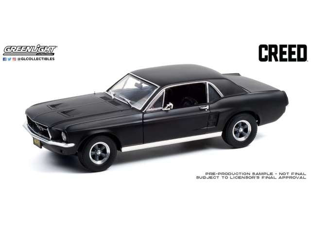 Ford Mustang Coupe 1967 Matte Black "Creed 2015 Adonis Creed's" 1:18 - 70409