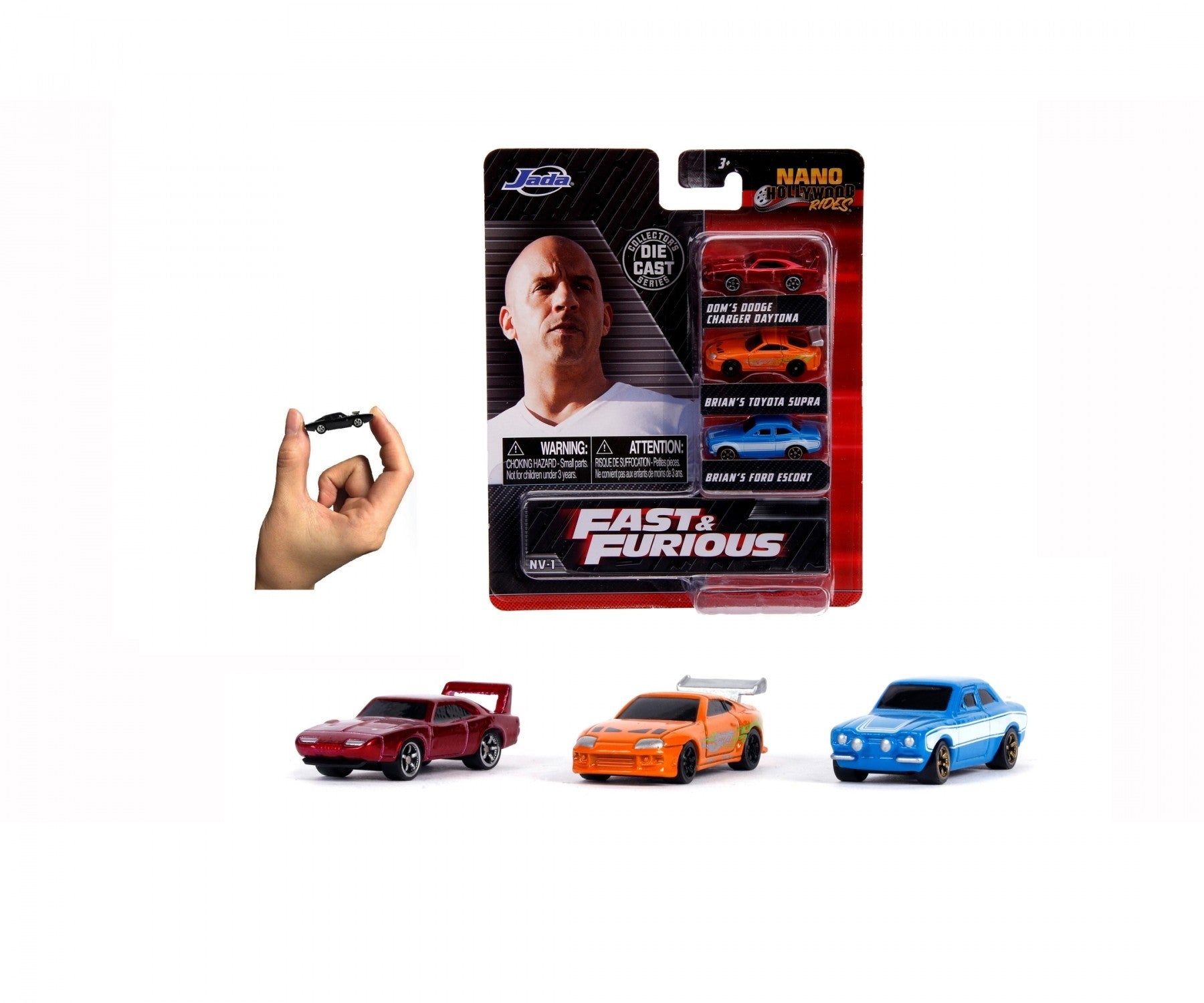"Fast & The Furious" Nano Hollywood Rides 3pz pack B 1:65 - 70460