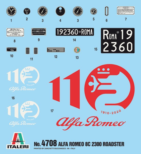 Alfa Romeo 8C 2300 1931-1933 Roadster Kit 1:12 - 70713