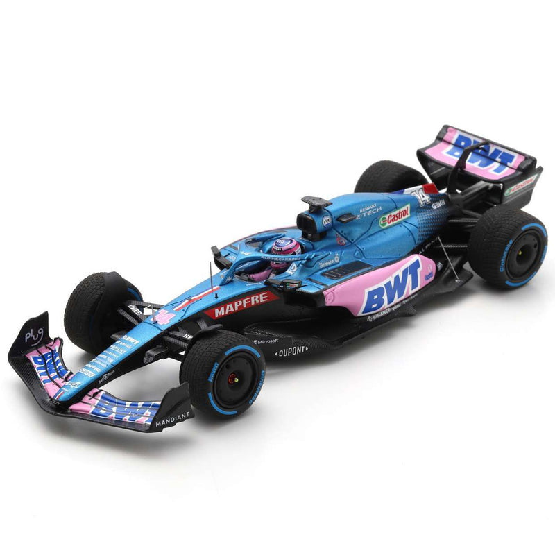 Alpine A522 BWT F1 Team 7th Monaco GP 2022 Fernando Alonso con Vetrina 1:18 - 71375