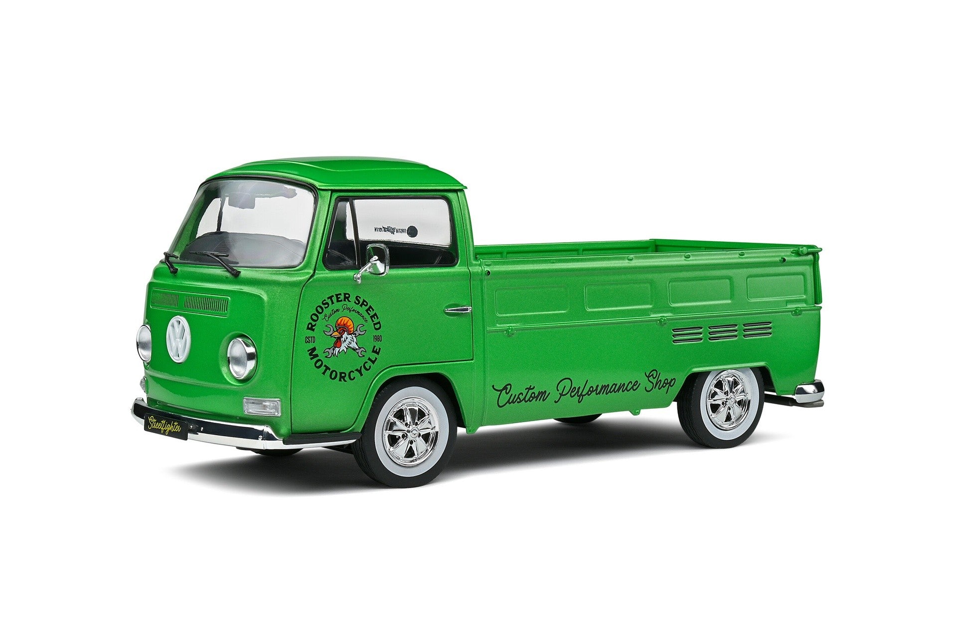 Volkswagen VW T2 1968 Pick-Up "Custom Performance Shop" Green Metallic 1:18 - 71591