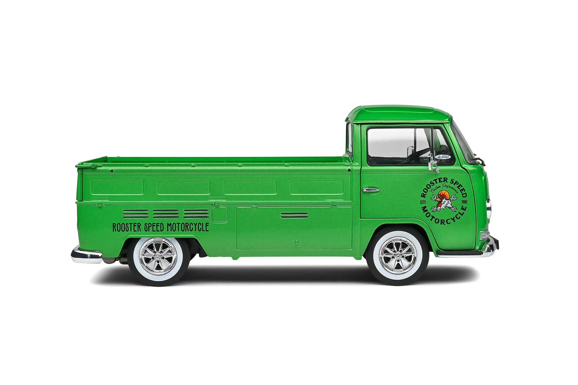 Volkswagen VW T2 1968 Pick-Up "Custom Performance Shop" Green Metallic 1:18 - 71595