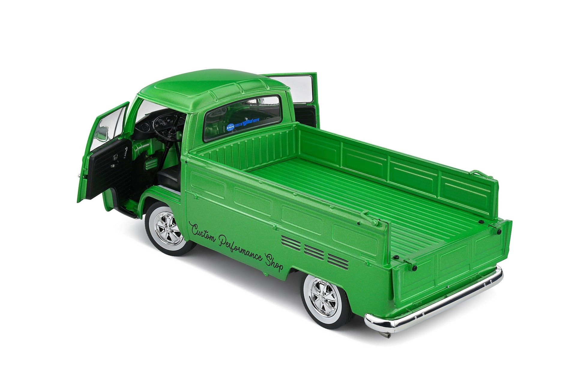 Volkswagen VW T2 1968 Pick-Up "Custom Performance Shop" Green Metallic 1:18 - 71597