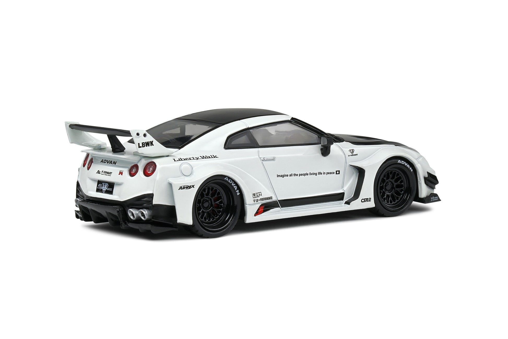Nissan GT-R (R35) Liberty Walk Body Kit 2020 White - Black 1:43 - 71640