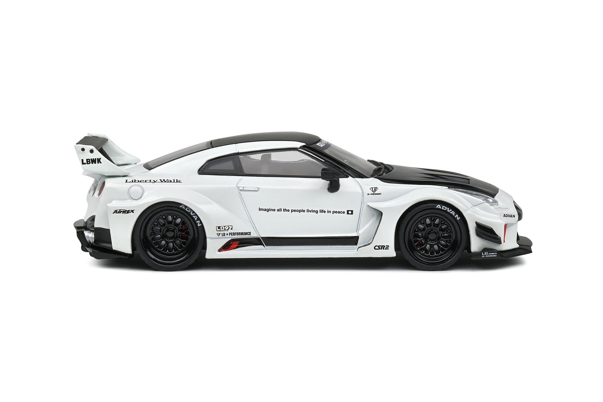 Nissan GT-R (R35) Liberty Walk Body Kit 2020 White - Black 1:43 - 71641