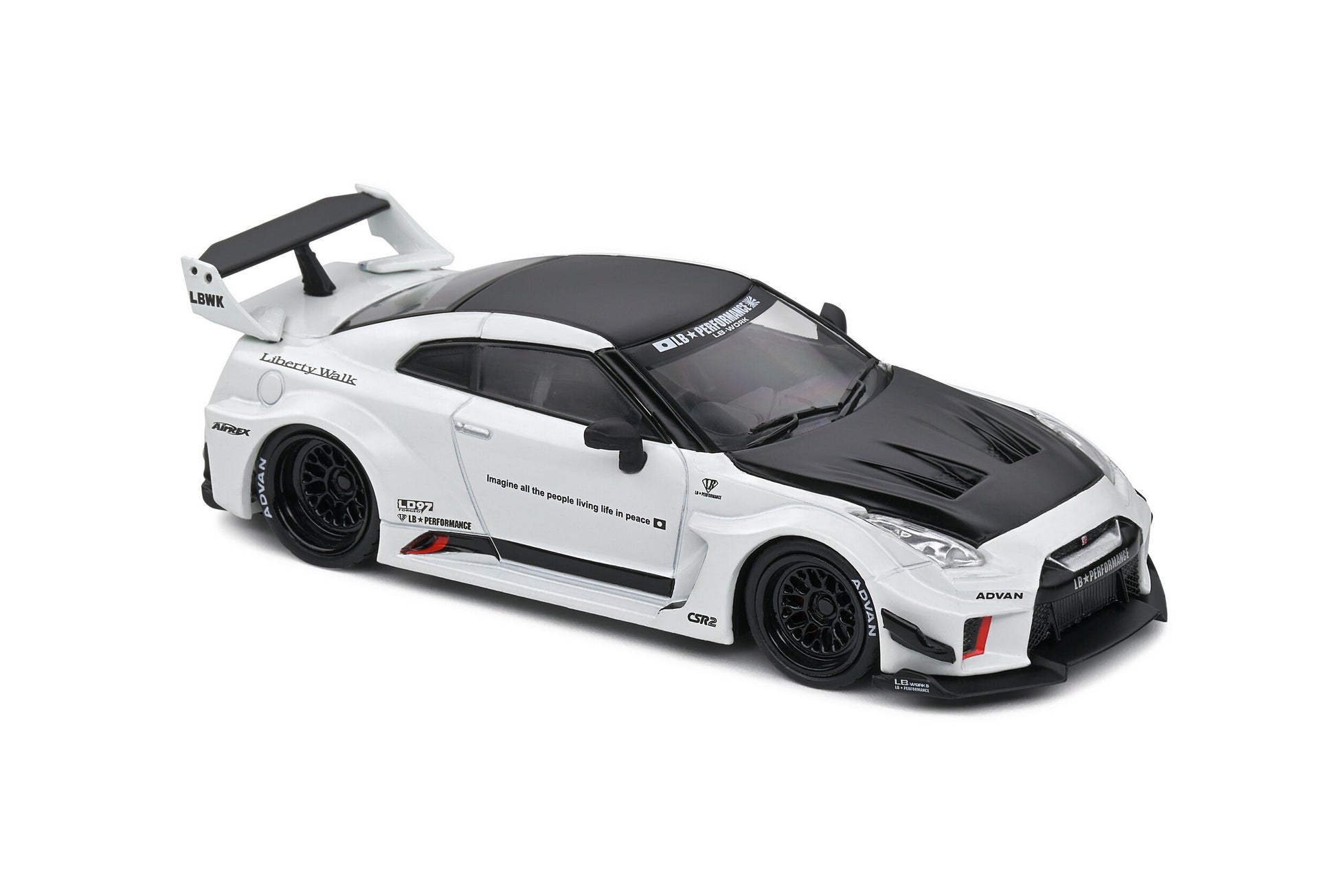 Nissan GT-R (R35) Liberty Walk Body Kit 2020 White - Black 1:43 - 71644