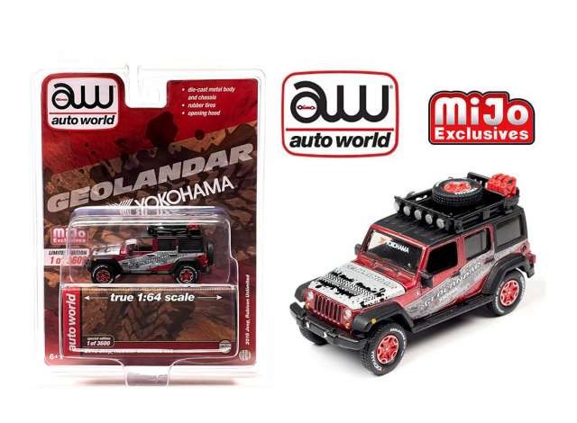 Jeep Rubicon Unlimited 2018 "Geolandar Yokohama" silver-red 1:64 - 73320