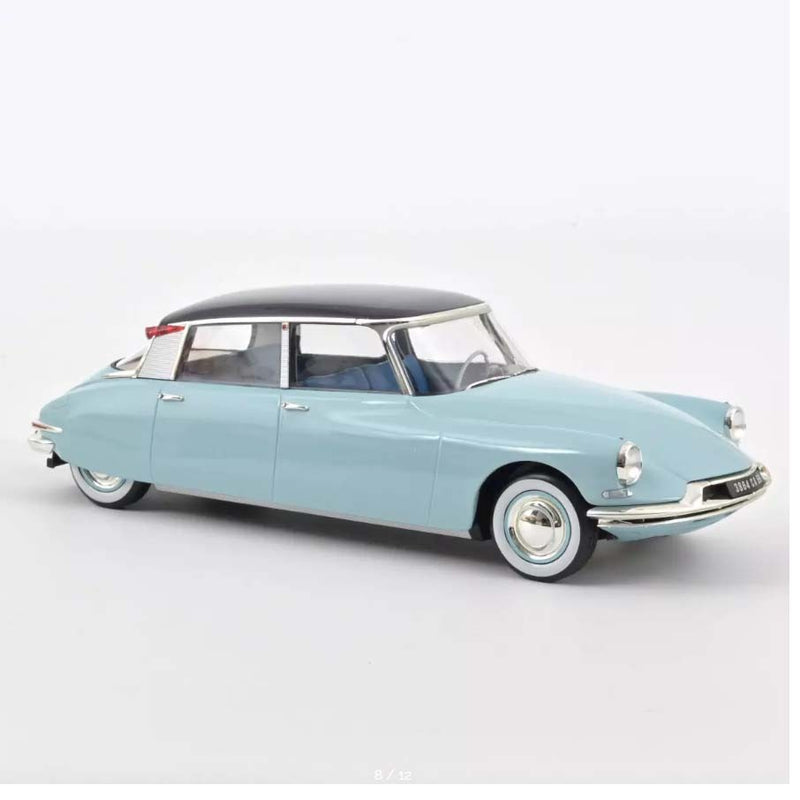 Citroën DS 19 1959 Bleu Nuage et Aubergine + Caravane Hénon 1:18 - 73439