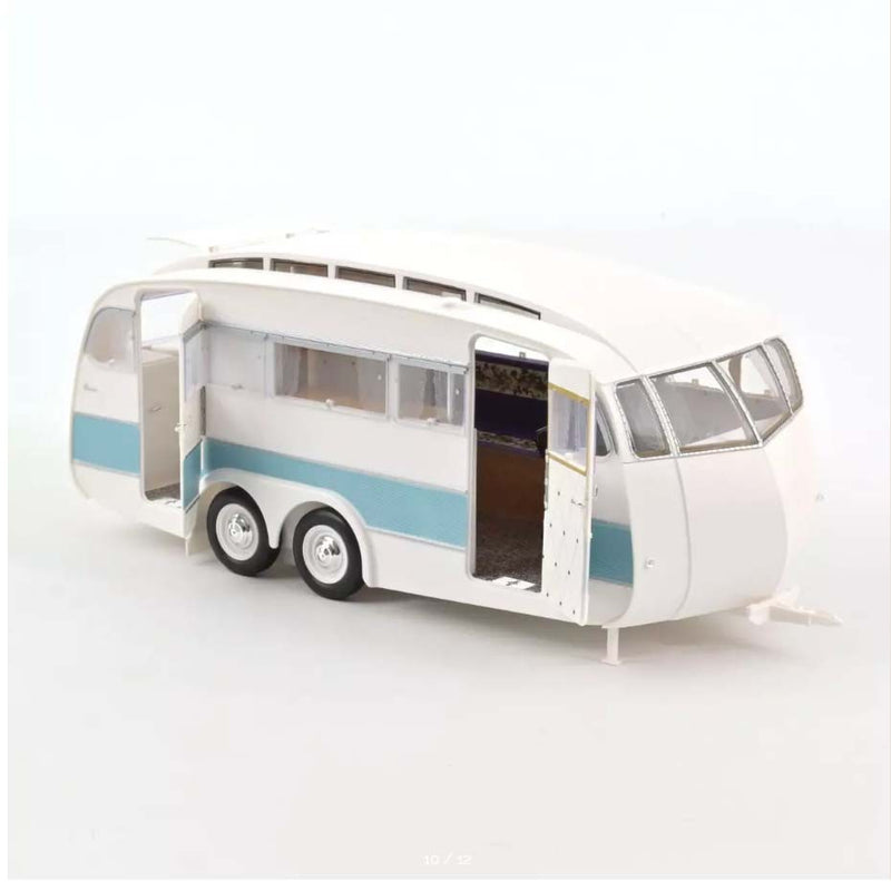 Citroën DS 19 1959 Bleu Nuage et Aubergine + Caravane Hénon 1:18 - 73441