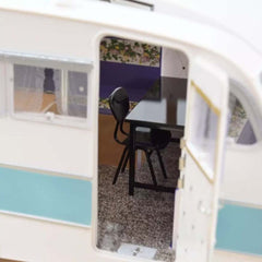 Citroën DS 19 1959 Bleu Nuage et Aubergine + Caravane Hénon 1:18 - 73442
