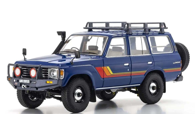 Toyota Land Cruiser 60 1980 Blu with optional parts 1:18 - 74025