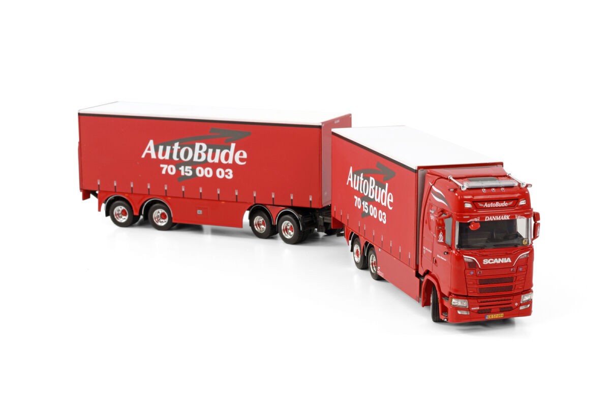 Scania S Highline CS20H 6X2 Tag Axle Riged Truck Drawbar Curtainside Combi 7 axle "Autobude" 1:50 - 74453