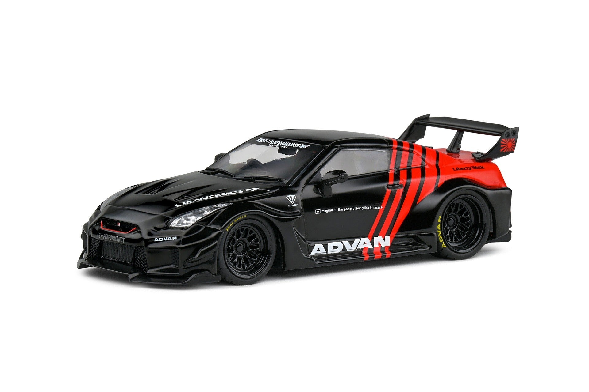Nissan GT-R (R35) Liberty Walk Body Kit 2020 Black - Red 1:43 - 74519