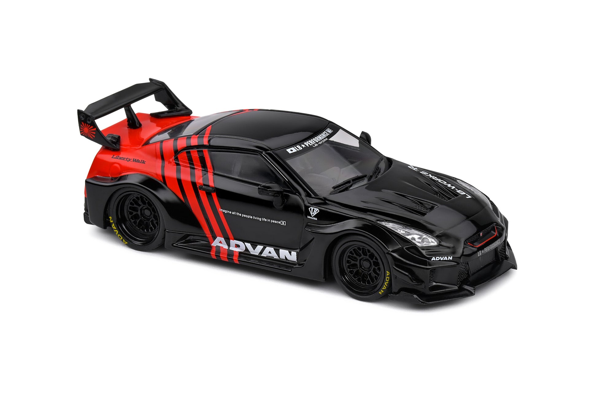 Nissan GT-R (R35) Liberty Walk Body Kit 2020 Black - Red 1:43 - 74520