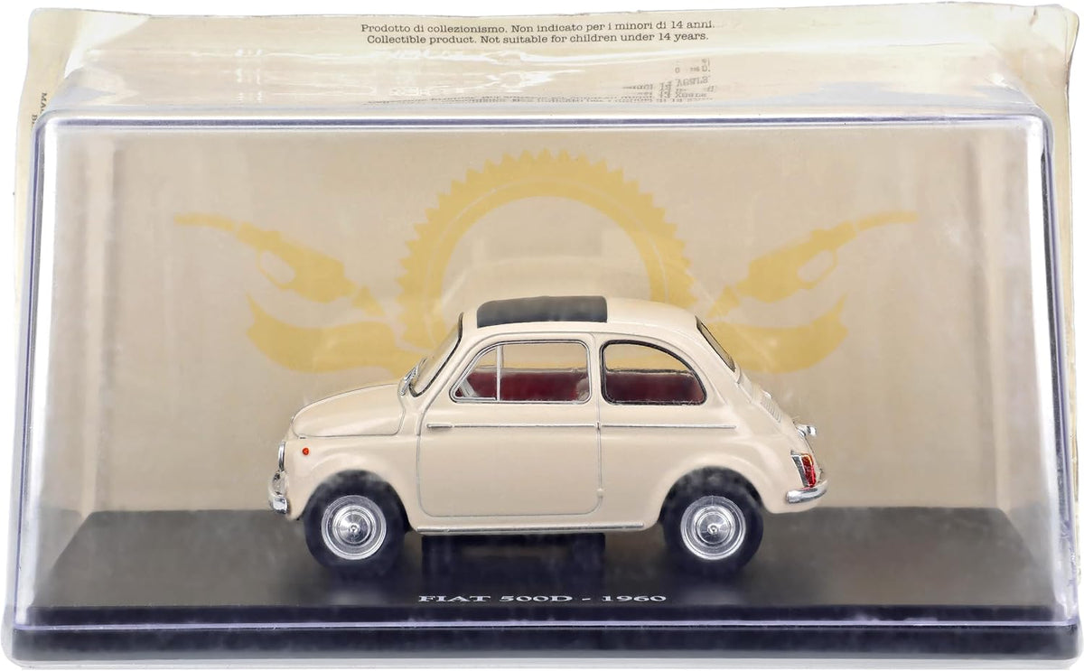 Fiat 500D 1960 Crema 1:24 Edicola con Vetrina-3