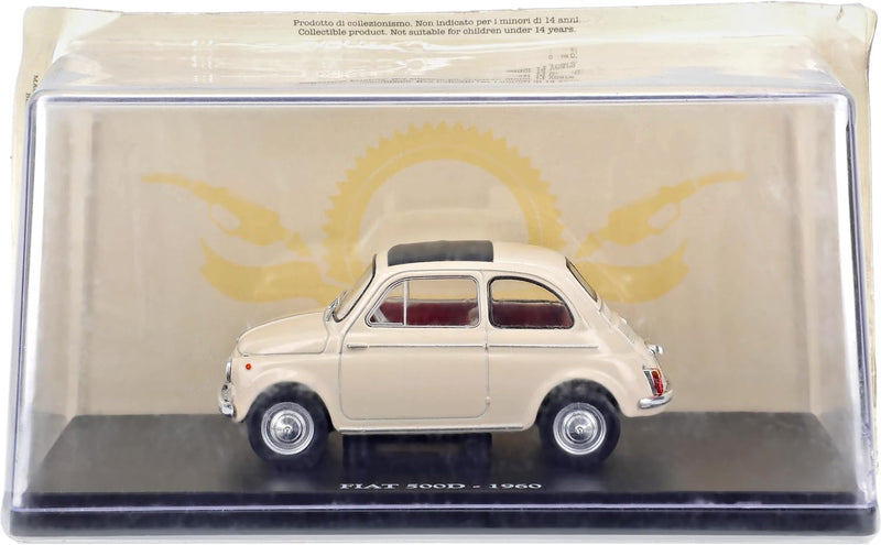 Fiat 500D 1960 Crema 1:24 Edicola con Vetrina-3