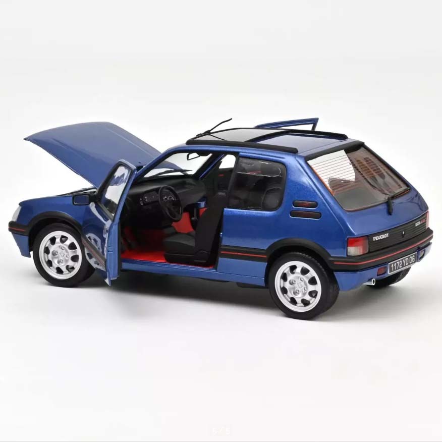 Peugeot 205 GTi 1.9 with windowroof 1992 Miami Blue 1:18 - 75500