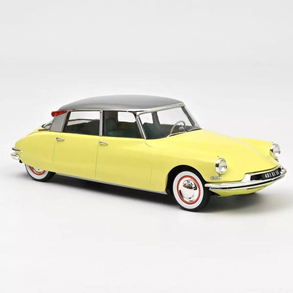 Citroën DS 19 1960 Jonquille Yellow + Caravan Digue Panoramic 1:18 - 75510