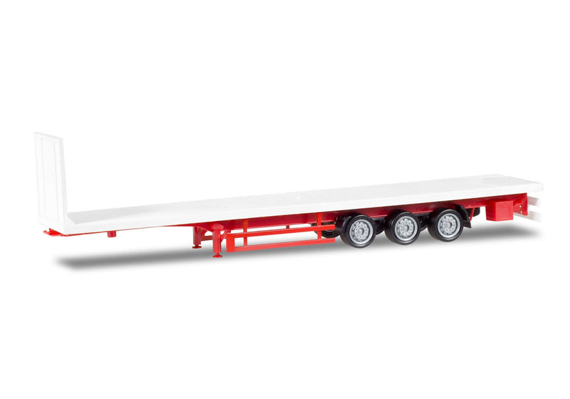 Semirimorchio Pianale Lowliner Flattrailer 3-axle white 1:87 - 75634