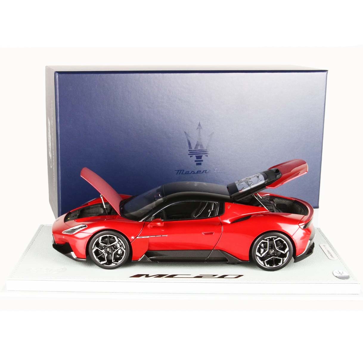 Maserati MC20 2023 Rosso Vincente Gloss Black Roof 1:18 - 75736