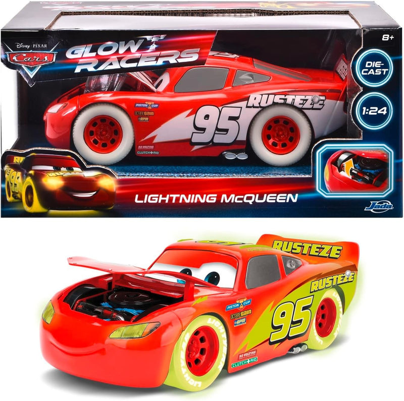 Lightning McQueen Pixar Glow Racers "Cars" Fluorescente 1:24 - 75988