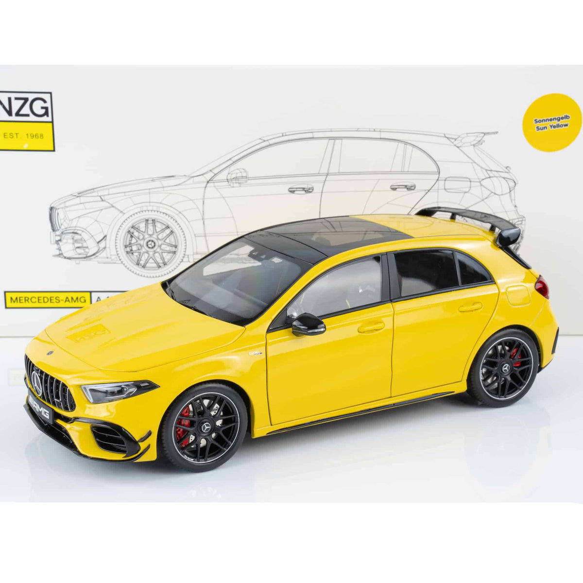 Mercedes-Benz A-Class A45S 2023 4-Matic AMG Sun Yellow 1:18-7