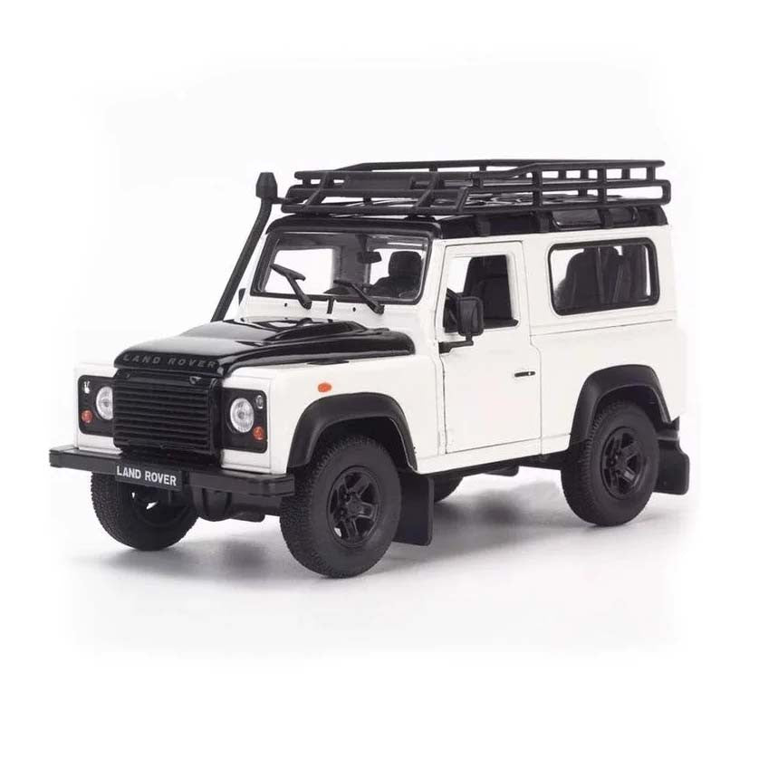 Land Rover Defender Off Road with roof rack white 1:24 - 76162
