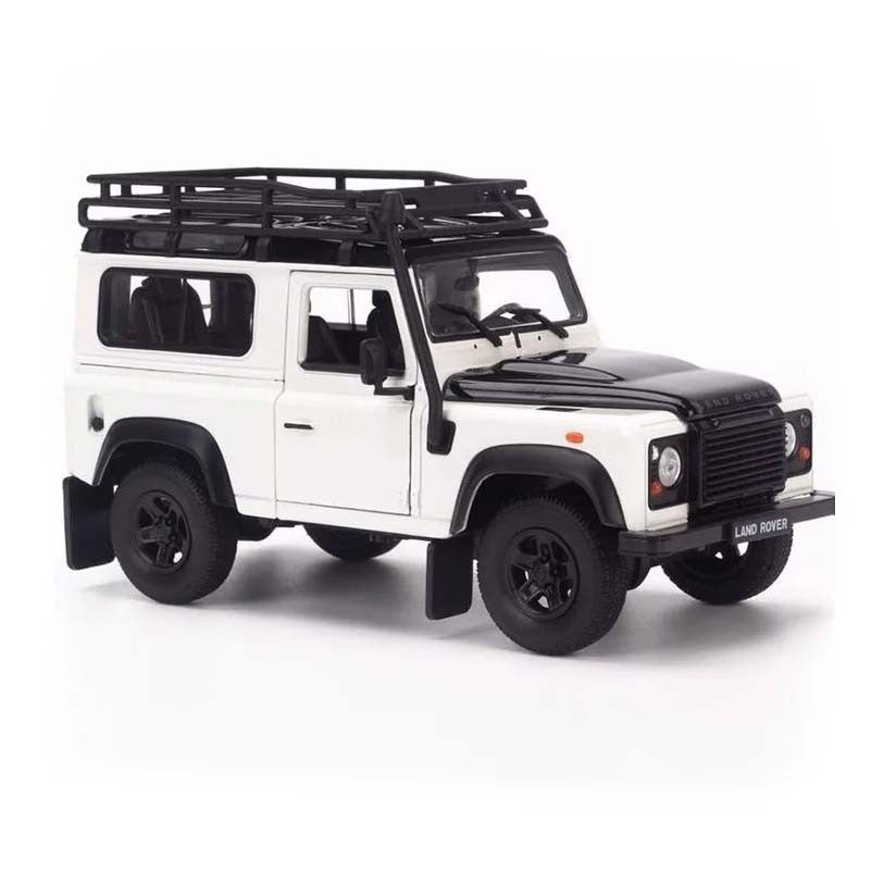 Land Rover Defender Off Road with roof rack white 1:24 - 76163