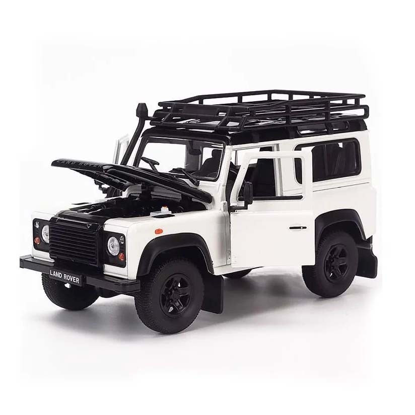 Land Rover Defender Off Road with roof rack white 1:24 - 76164