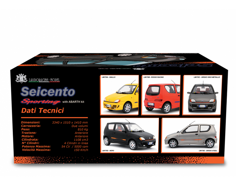 Fiat Seicento Sporting Abarth 1998 Silver 1:18 - 76830
