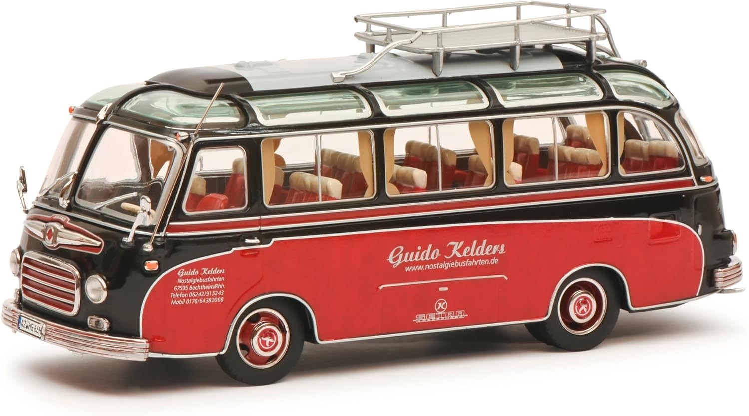 Setra S6 Autobus 1955 Guido Kelders red - green 1:43 - 77249