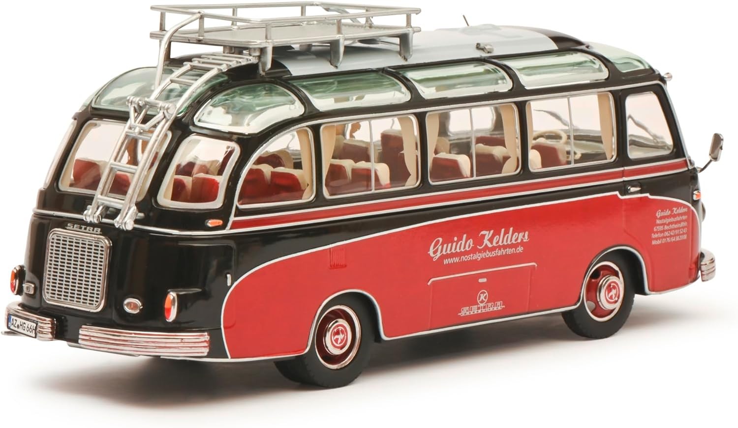 Setra S6 Autobus 1955 Guido Kelders red - green 1:43 - 77250