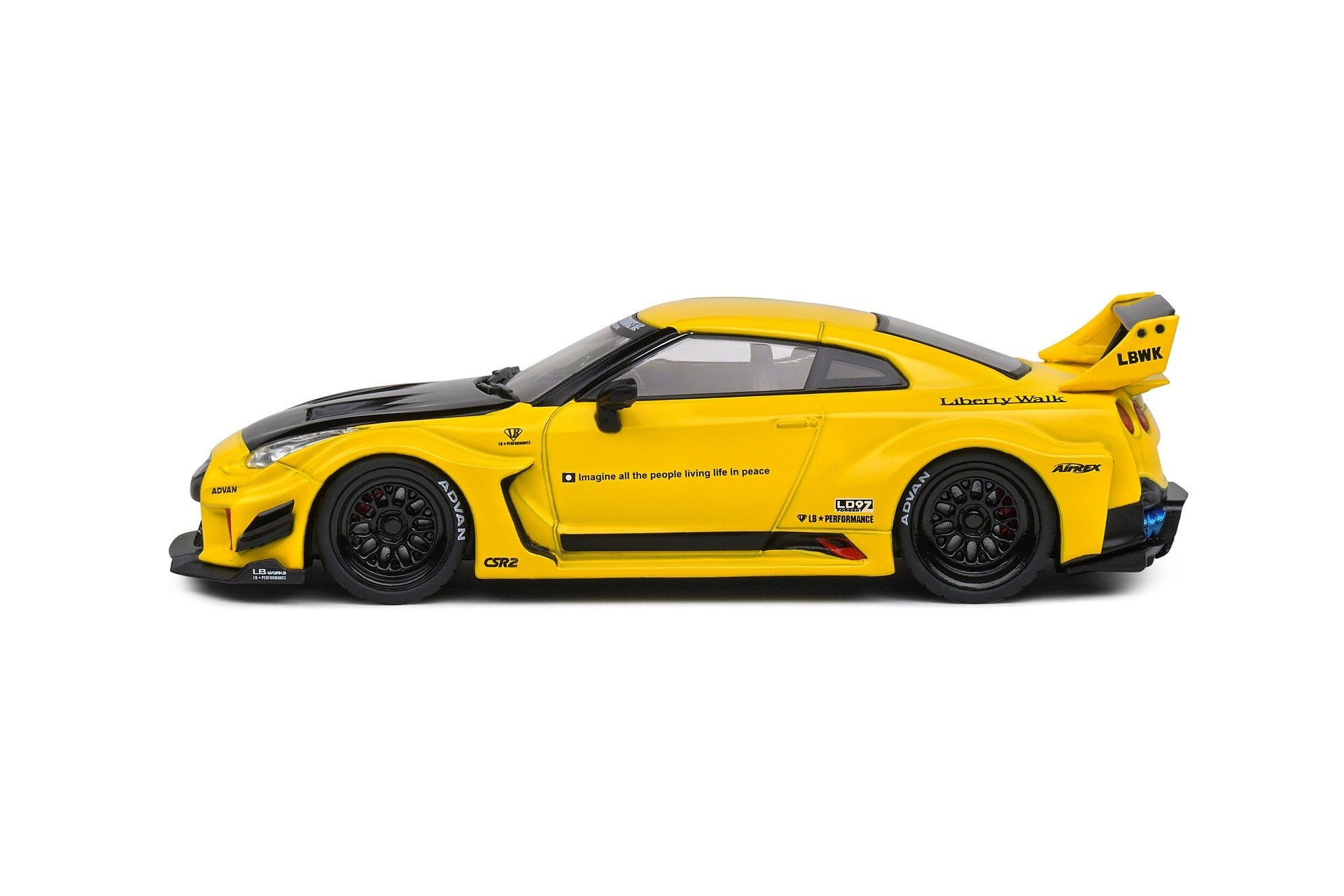 Nissan GT-R (R35) Liberty Walk LBWK Silhouette 2020 Yellow 1:43 - 77999
