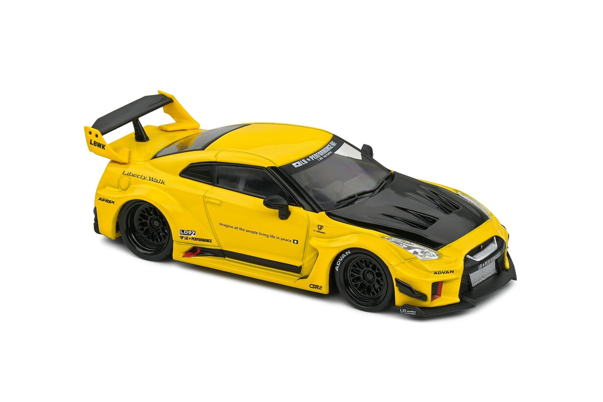 Nissan GT-R (R35) Liberty Walk LBWK Silhouette 2020 Yellow 1:43 - 78005