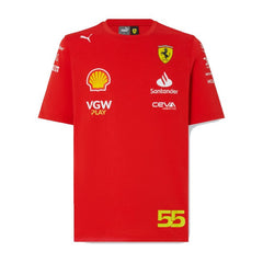 Ferrari F1 2024 T-Shirt Uomo 55 Carlos Sainz Replica Team Puma - 78146