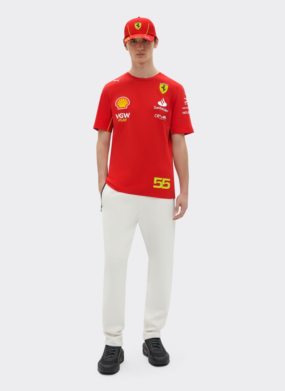 Ferrari F1 2024 T-Shirt Uomo 55 Carlos Sainz Replica Team Puma - 78147