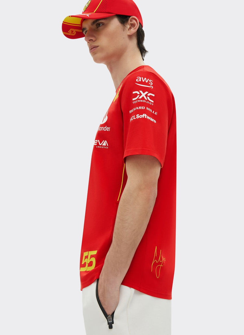Ferrari F1 2024 T-Shirt Uomo 55 Carlos Sainz Replica Team Puma - 78150