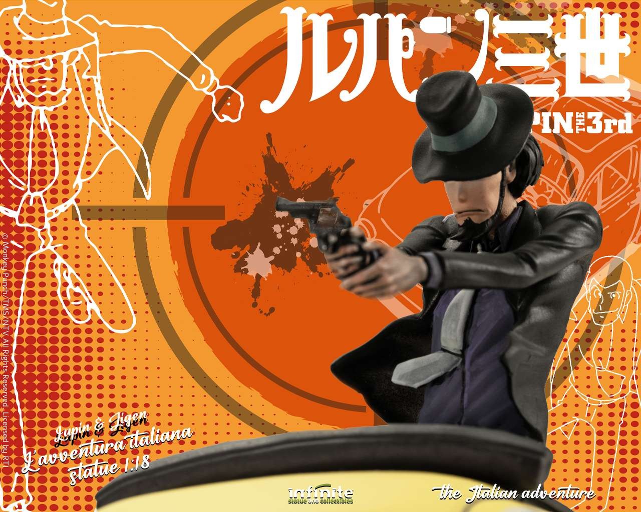 Lupin 3rd L'avventura Italiana Statue "Lupin & Jigen" 1:18 - 78491