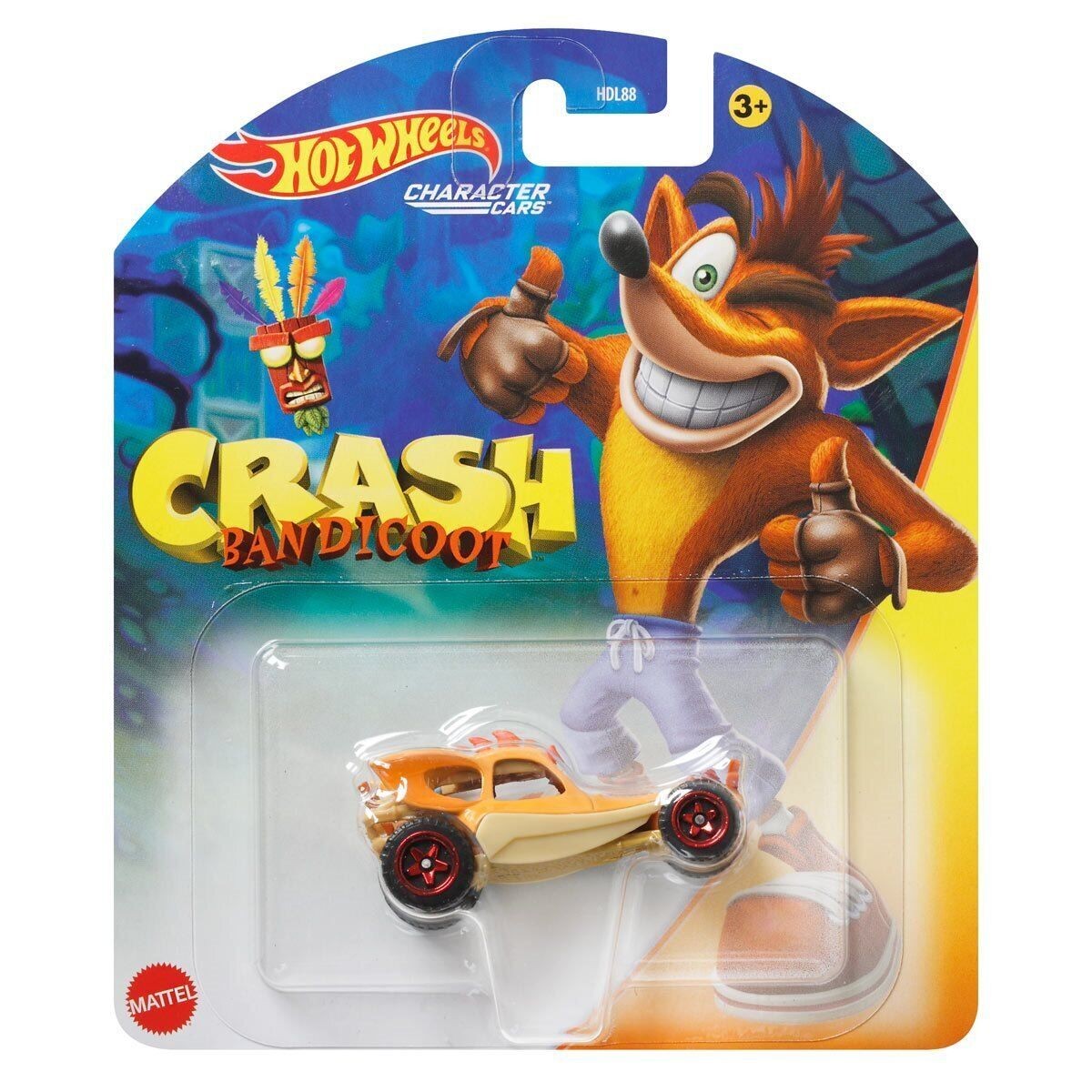 Hot Wheels Character Car New "Crash Bandicoot" 1:64 - 79104