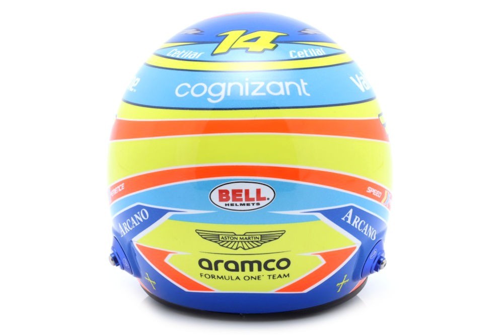 Fernando Alonso Aramco Cognizant Aston Martin F1 2024 Bell Mini Helmet 1:2 - 79135