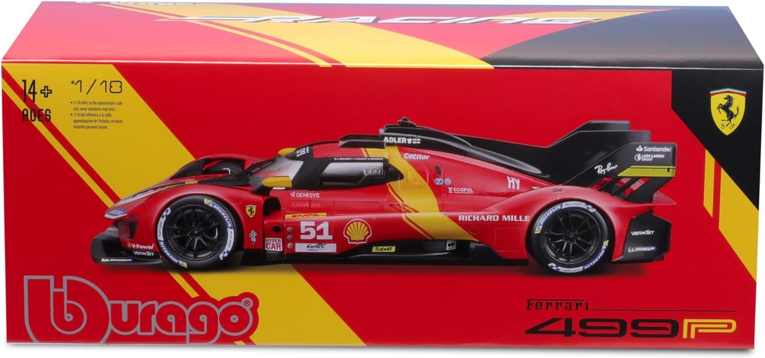 Ferrari 499P 3.0L Turbo V6 Team Ferrari AF Corse 51 Winner 24h Le Mans 2023 James Calado - Antonio Giovinazzi - Alessandro Pier Guidi 1:18 - 79153