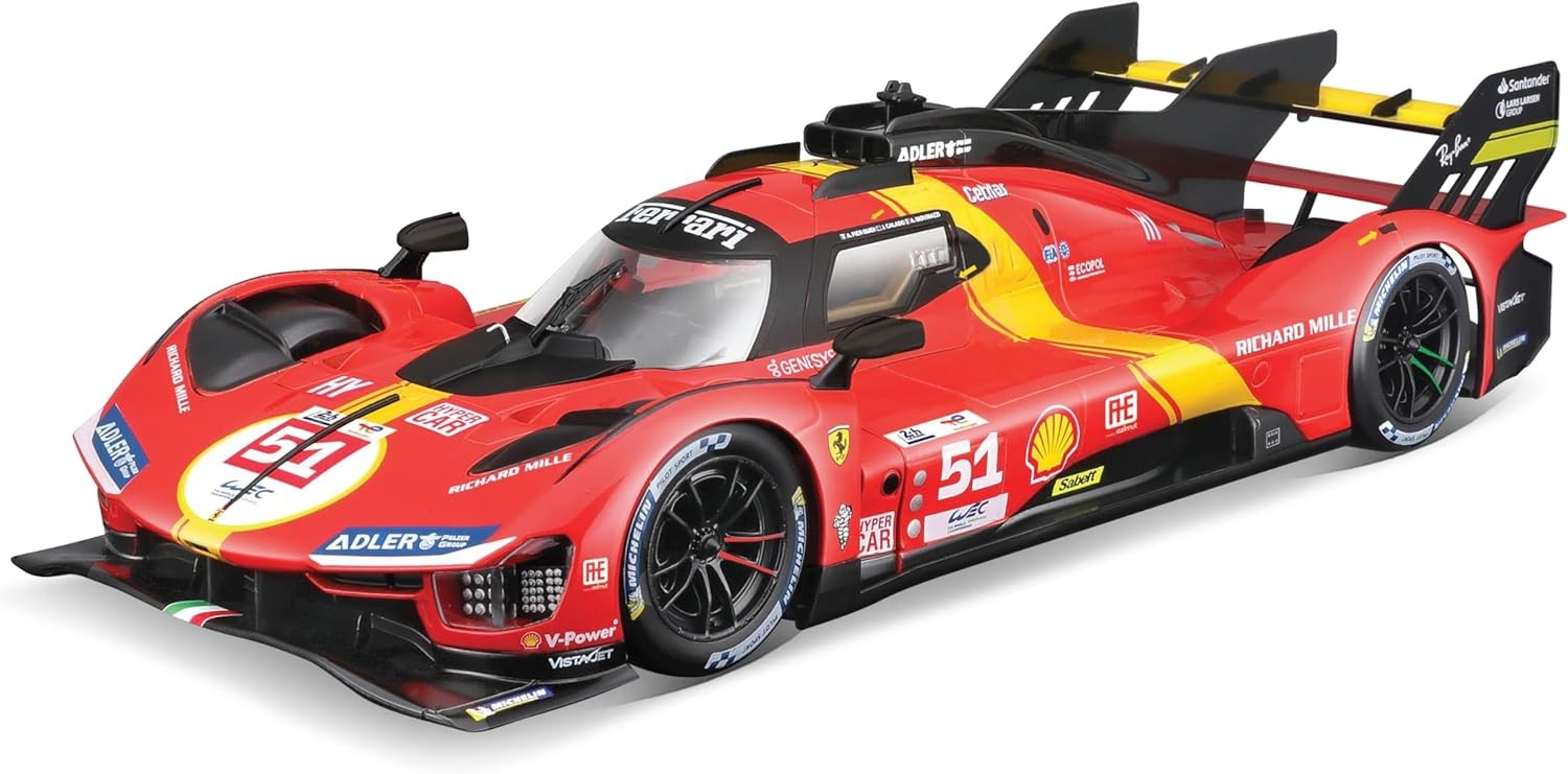 Ferrari 499P 3.0L Turbo V6 Team Ferrari AF Corse 51 Winner 24h Le Mans 2023 J. Calado - A. Giovinazzi - A. Pier Guidi 1:18 - 79156