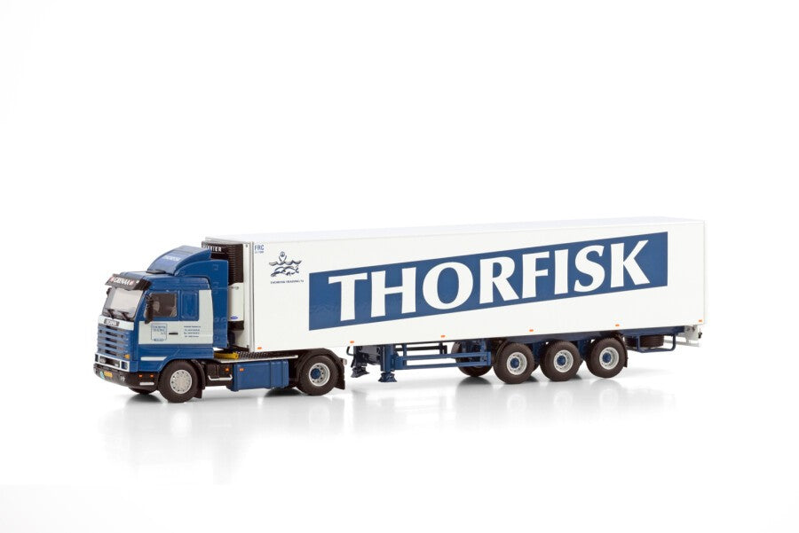 Scania 143M 420 Streamline 4x2 Refeer Trailer 3 assi "Thorfisk" 1:50 - 79172