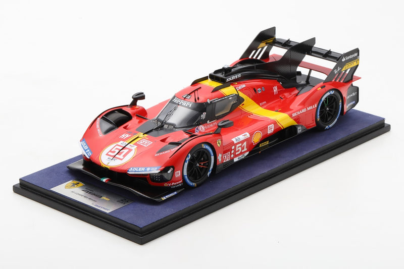 Ferrari 499P 3.0L Turbo V6 Team Ferrari AF Corse 51 Winner 24h Le Mans 2023 J. Calado - A. Giovinazzi - A. Pier Guidi 1:18 - 80156