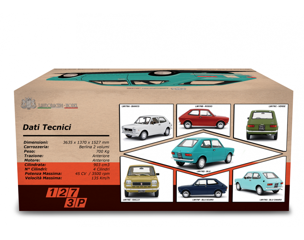 Fiat 127 1° Serie 1972 3 porte Rosso 1:18 - 80471