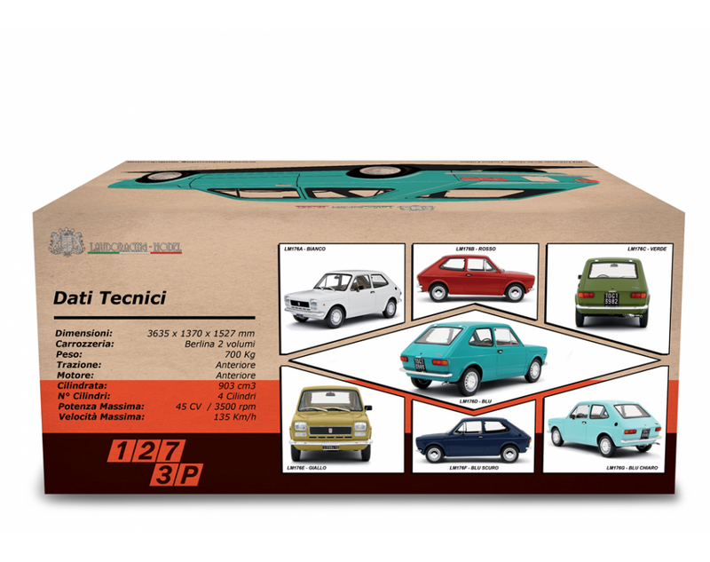 Fiat 127 1° Serie 1972 3 porte Blu Scuro 1:18 - 80520